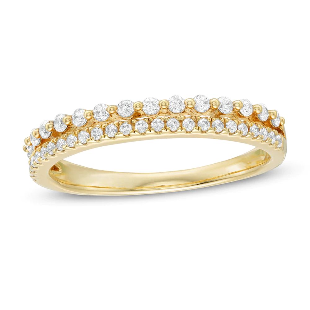 0.23 CT. T.W. Diamond Double Row Anniversary Band in 14K Gold|Peoples Jewellers