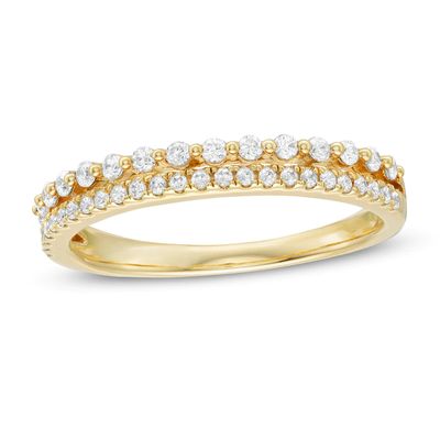 0.23 CT. T.W. Diamond Double Row Anniversary Band in 14K Gold|Peoples Jewellers