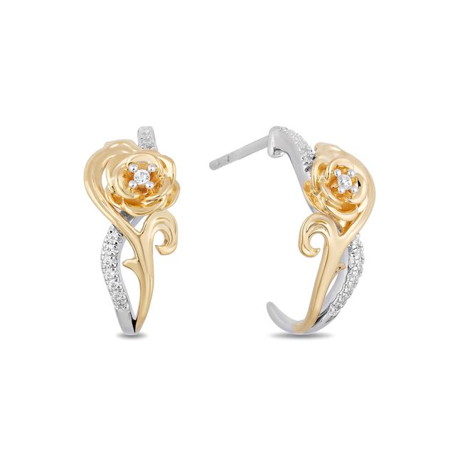 Collector's Edition Enchanted Disney Beauty and the Beast Diamond Stud Earrings in Sterling Silver|Peoples Jewellers