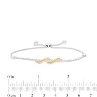 0.25 CT. T.W. Diamond Bar with Overlay Bolo Bracelet in 10K Two-Tone Gold - 9.5"|Peoples Jewellers