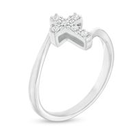 0.12 CT. T.W. Diamond Cross Bypass Ring in Sterling Silver|Peoples Jewellers