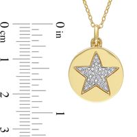 0.10 CT. T.W. Diamond Star Cutout Disc Pendant in Sterling Silver with Yellow Rhodium|Peoples Jewellers