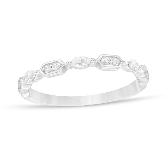 0.18 CT. T.W. Marquise and Round Diamond Alternating Anniversary Band in 10K Gold