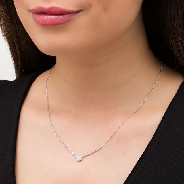 0.25 CT. T.W. Composite Diamond Necklace in 10K White Gold|Peoples Jewellers