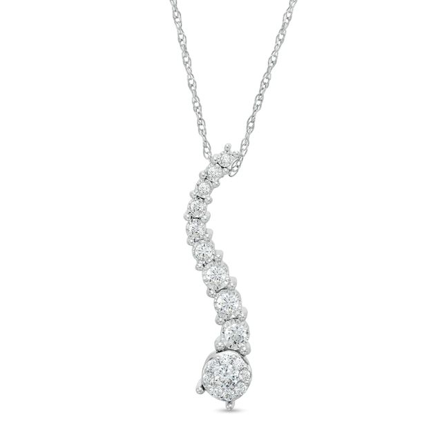 0.25 CT. T.W. Journey Diamond Pendant in 10K White Gold|Peoples Jewellers