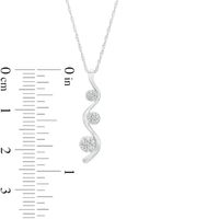 0.10 CT. T.W. Composite Diamond Wavy Pendant in 10K White Gold|Peoples Jewellers