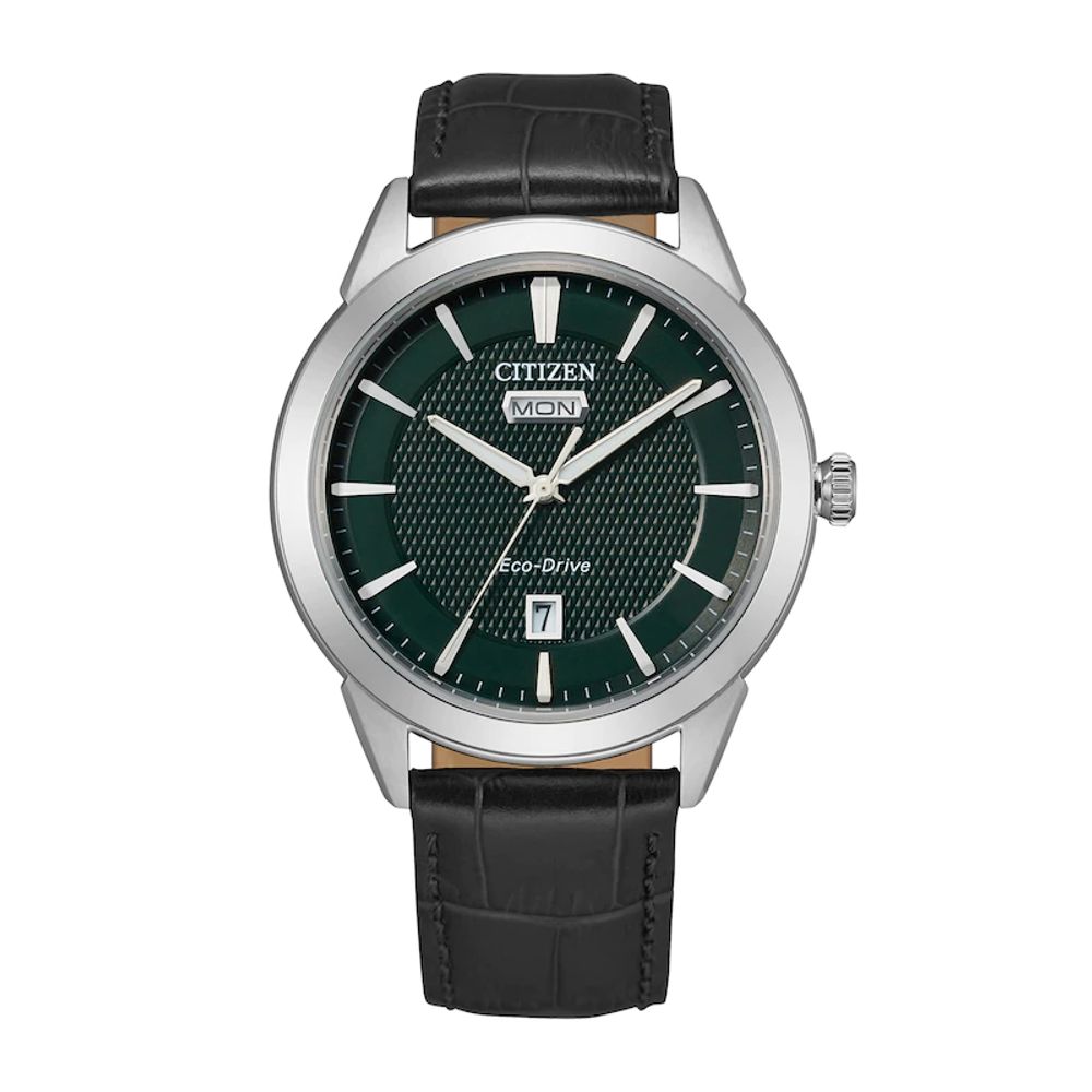 Men's Citizen Eco-Drive® Corso Strap Watch with Green Dial (Model: AW0090-02X)|Peoples Jewellers