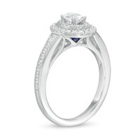 Vera Wang Love Collection 0.69 CT. T.W. Diamond Double Oval Frame Engagement Ring in 14K White Gold|Peoples Jewellers