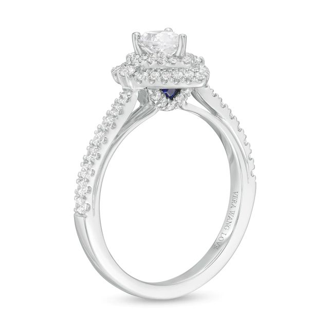 Vera Wang Love Collection 0.69 CT. T.W. Pear-Shaped Diamond Double Frame Engagement Ring in 14K White Gold|Peoples Jewellers