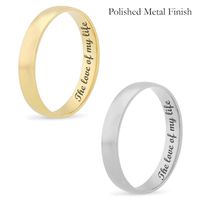 4.0mm Engravable Semi Comfort-Fit Low Dome Wedding Band in 10K White, Yellow or Rose Gold (1 Line)|Peoples Jewellers