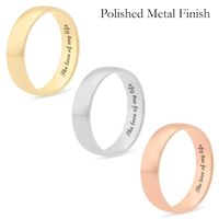 Men's 6.0mm Engravable Semi Comfort-Fit Low Dome Wedding Band in 10K White, Yellow or Rose Gold (1 Line)|Peoples Jewellers