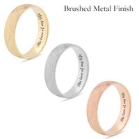 Men's 6.0mm Engravable Semi Comfort-Fit Low Dome Wedding Band in 10K White, Yellow or Rose Gold (1 Line)|Peoples Jewellers