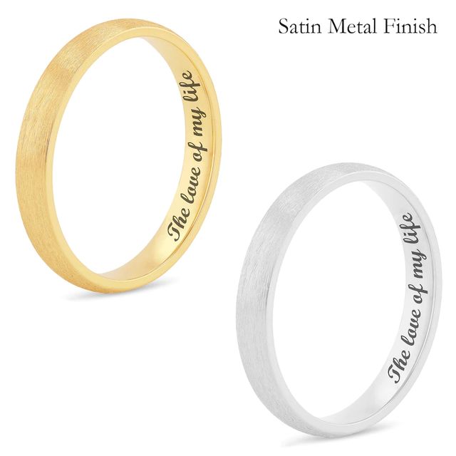 Ladies' 3.0mm Engravable Modern Comfort-Fit Wedding Band in 14K White or Yellow Gold (1 Line)|Peoples Jewellers