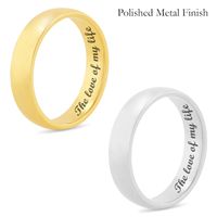 Men's 5.0mm Engravable Modern Comfort-Fit Wedding Band in 14K White or Yellow Gold (1 Line)|Peoples Jewellers