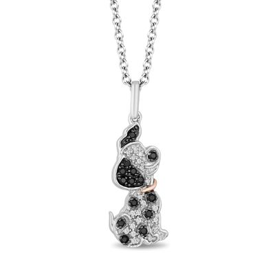 Disney Treasures 101 Dalmatians 0.145 CT. T.W. Black and White Diamond Lucky Pendant in Sterling Silver|Peoples Jewellers