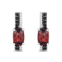 Disney Treasures 101 Dalmatians Garnet and 0.085 CT. T.W. Diamond Bar Drop Earrings in Sterling Silver|Peoples Jewellers