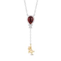 Disney Treasures Winnie the Pooh Pear-Shaped Garnet and Diamond Accent Balloon Necklace in Sterling Silver and 10K Gold|Peoples Jewellers