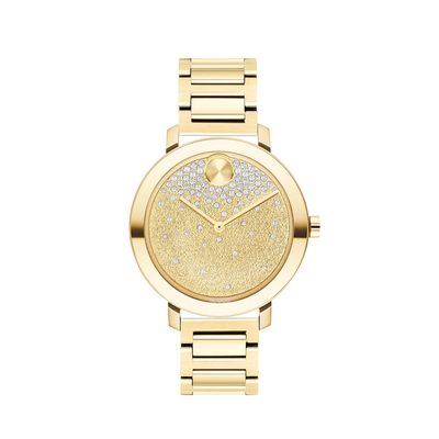 Ladies' Movado Bold® Evolution Crystal Accent Gold-Tone IP Watch with Gold-Tone Dial (Model: 3600705)|Peoples Jewellers