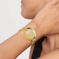 Ladies' Movado Bold® Evolution Crystal Accent Gold-Tone IP Watch with Gold-Tone Dial (Model: 3600705)|Peoples Jewellers