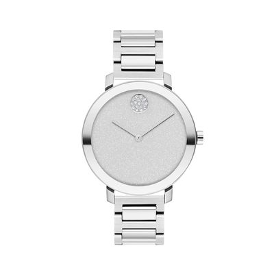 Ladies' Movado Bold® Evolution Crystal Accent Watch with Silver-Tone Dial (Model: 3600732)|Peoples Jewellers