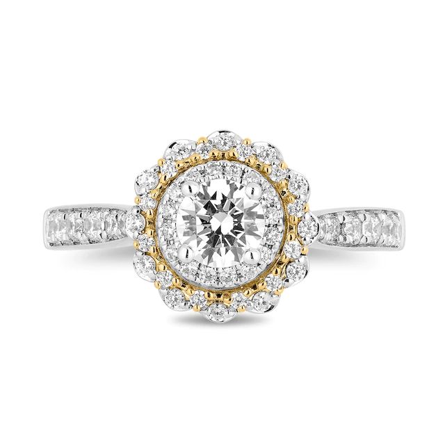 Collector's Edition Enchanted Disney Beauty and the Beast Diamond Engagement Ring in 14K Two-Tone Gold