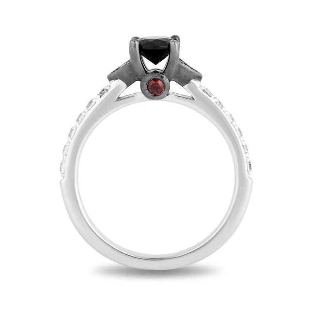 Enchanted Disney Villains Cruella De Vil 1.18 CT. T.W. Black Diamond Crown Bridal Set in 14K White Gold|Peoples Jewellers