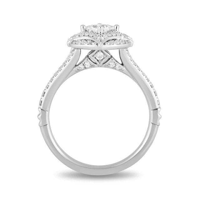 Enchanted Disney Ultimate Princess Celebration 0.95 CT. T.W. Princess-Cut Diamond Engagement Ring in 14K White Gold|Peoples Jewellers