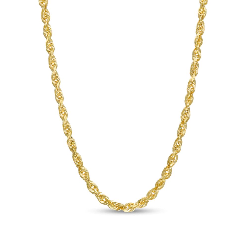 2.4mm Glitter Rope Chain Necklace in Solid 14K Gold - 20"|Peoples Jewellers