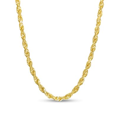 3.0mm Glitter Rope Chain Necklace in Solid 14K Gold - 24"|Peoples Jewellers