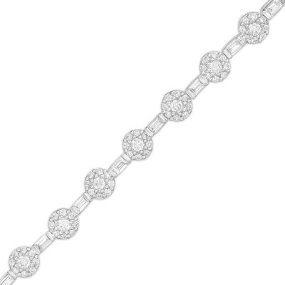 3.00 CT. T.W. Composite Diamond Alternating Bracelet in 10K White Gold - 7.25"|Peoples Jewellers
