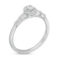 0.20 CT. T.W. Oval Diamond Frame Promise Ring in 10K White Gold|Peoples Jewellers