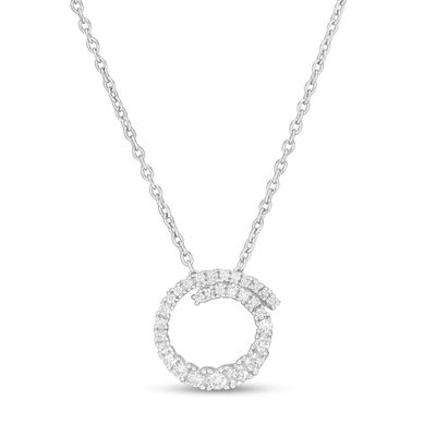 Marilyn Monroe™ Collection 0.23 CT. T.W. Journey Diamond Spiral Pendant in 10K White Gold|Peoples Jewellers