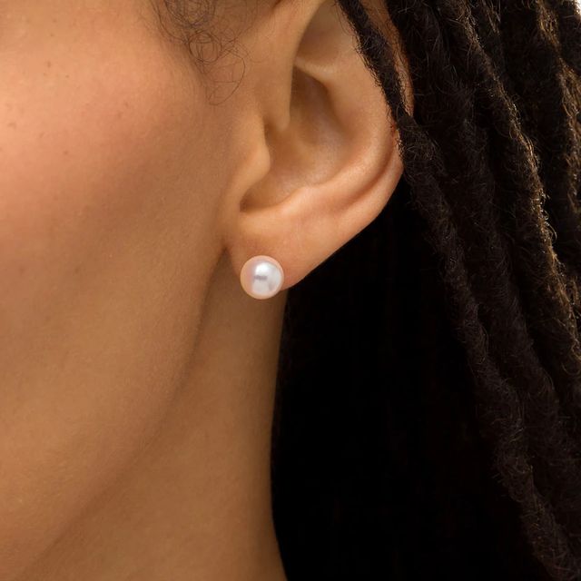 IMPERIAL® 7.5-8.0mm Akoya Cultured Pearl Stud Earrings in 14K Gold