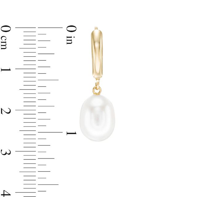 IMPERIAL® 8.0-9.0mm Baroque Freshwater Cultured Pearl Drop Earrings in 14K Gold|Peoples Jewellers