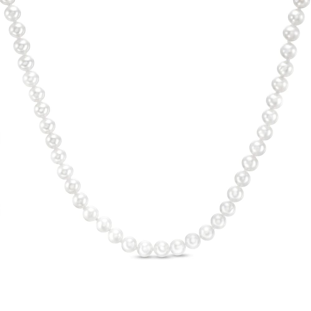 IMPERIAL® 5.0-6.0mm Freshwater Cultured Pearl Strand Necklace with 14K Gold Fish-Hook Clasp-16"|Peoples Jewellers