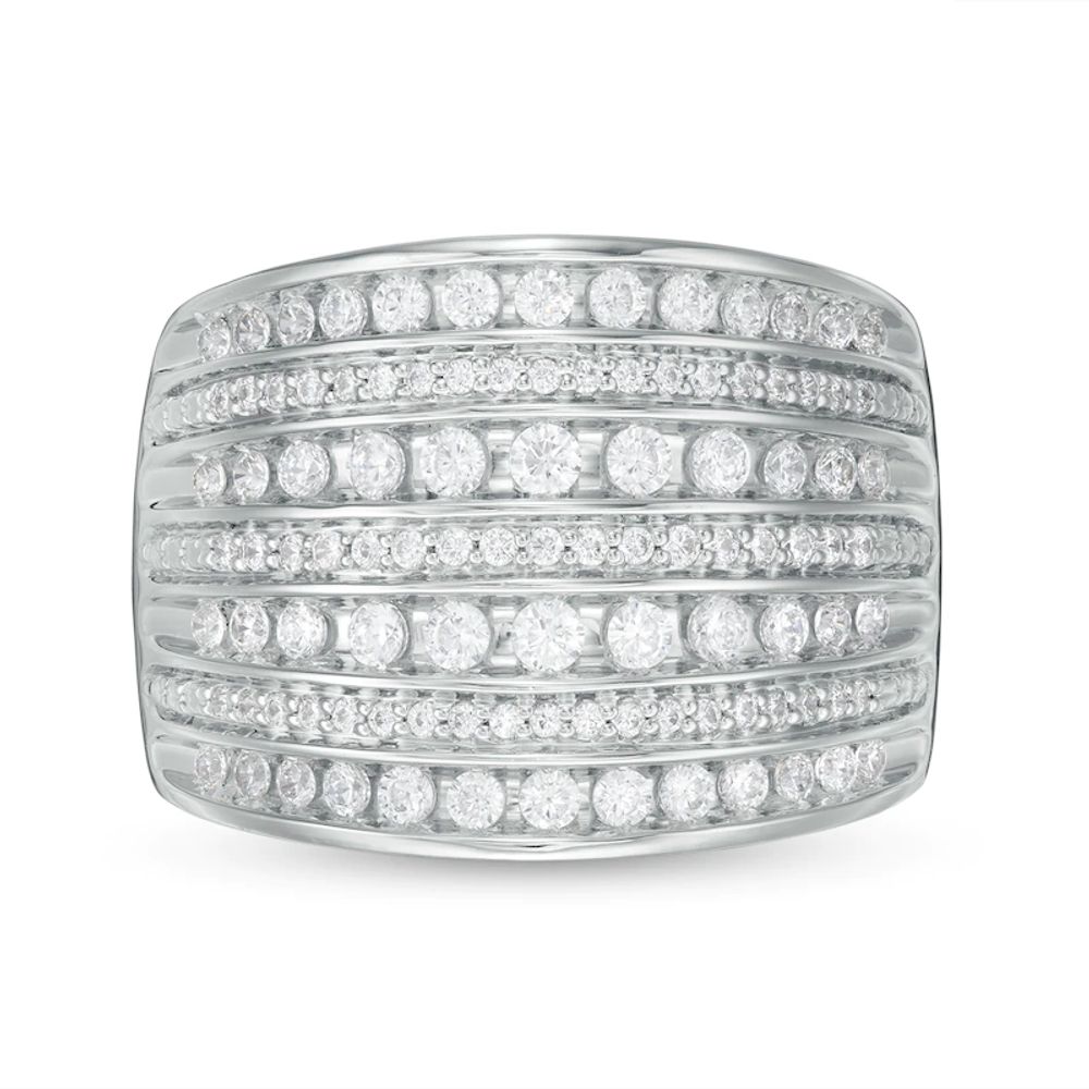 1.00 CT. T.W. Diamond Multi-Row Anniversary Band in 10K White Gold|Peoples Jewellers