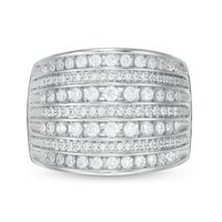 1.00 CT. T.W. Diamond Multi-Row Anniversary Band in 10K White Gold|Peoples Jewellers