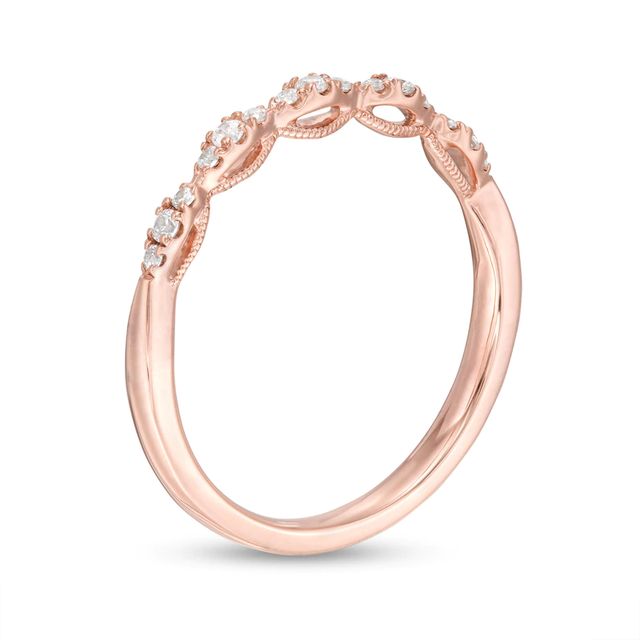 0.12 CT. T.W. Diamond Vintage-Style Scallop Edge Anniversary Band in 10K Rose Gold|Peoples Jewellers