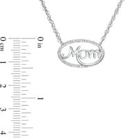 0.06 CT. T.W. Diamond Sideways Oval "Mom" Necklace in Sterling Silver|Peoples Jewellers
