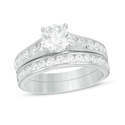 CT. T.W. Certified Lab-Created Diamond Bridal Set in 14K Gold (F/SI2)|Peoples Jewellers