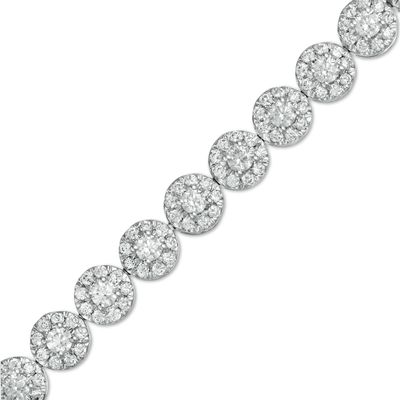3.50 CT. T.W. Certified Lab-Created Diamond Frame Bracelet in 14K White Gold (F/SI2) - 7.25"|Peoples Jewellers