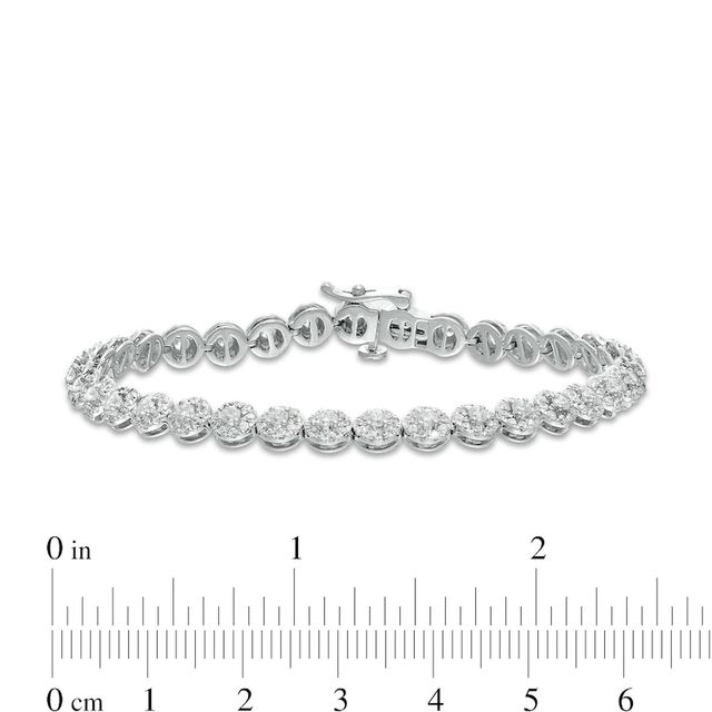 3.50 CT. T.W. Certified Lab-Created Diamond Frame Bracelet in 14K White Gold (F/SI2) - 7.25"|Peoples Jewellers