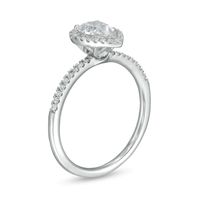 0.88 CT. T.W. Pear-Shaped Diamond Frame Engagement Ring in 14K White Gold|Peoples Jewellers