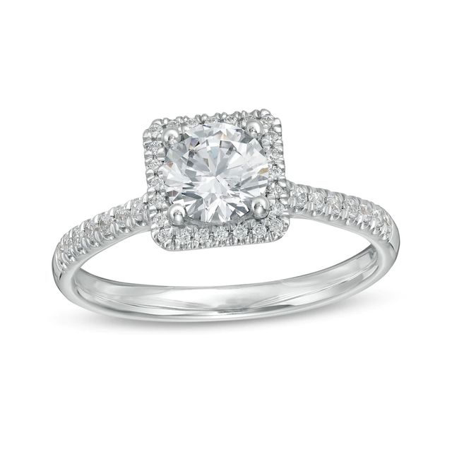 1.25 CT. T.W. Certified Canadian Diamond Square Frame Engagement Ring in 14K White Gold (I/I1)|Peoples Jewellers