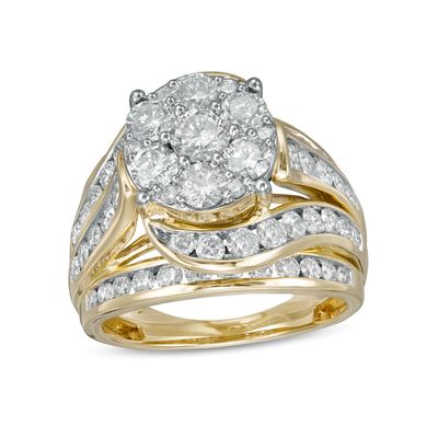 3.00 CT. T.W. Composite Diamond Multi-Row Bypass Engagement Ring in 10K Gold|Peoples Jewellers