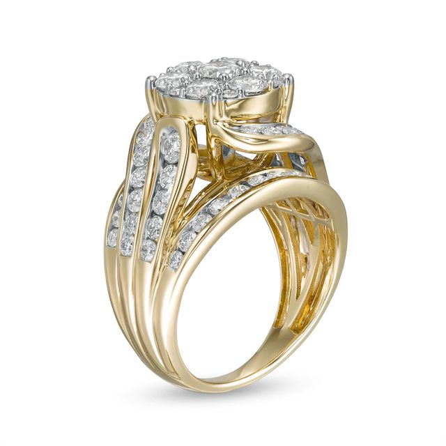 3.00 CT. T.W. Composite Diamond Multi-Row Bypass Engagement Ring in 10K Gold|Peoples Jewellers