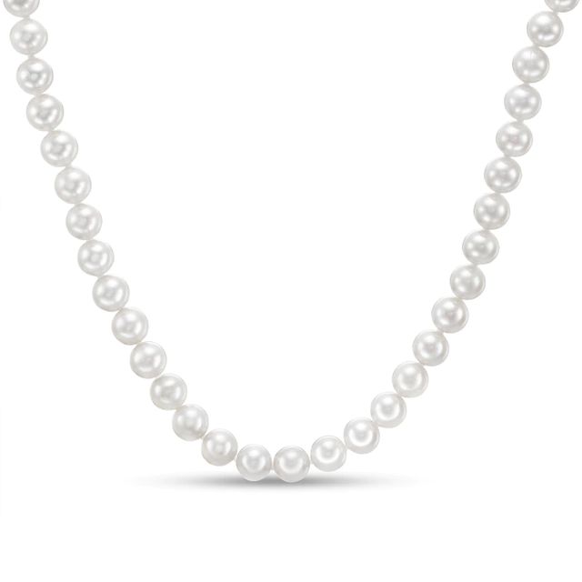 IMPERIAL® 6.0-7.0mm Cultured Freshwater Pearl Strand Necklace with 14K Gold Fish-Hook Clasp|Peoples Jewellers