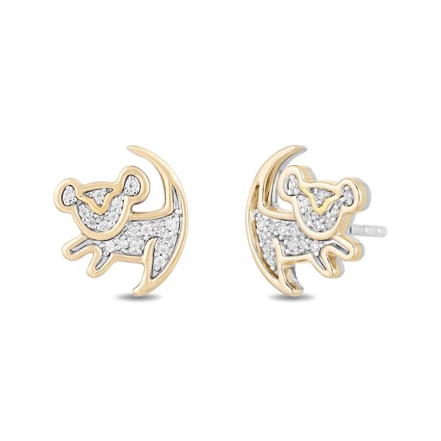 Disney Treasures The Lion King 0.085 CT. T.W. Diamond "Simba" Symbol Stud Earrings in 10K Gold|Peoples Jewellers