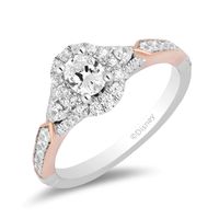 Enchanted Disney Aurora 0.80 CT. T.W. Oval Diamond Frame Engagement Ring in 14K Two-Tone Gold|Peoples Jewellers