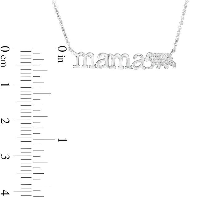 0.05 CT. T.W. Diamond "mama" Bear Necklace in Sterling Silver - 17"|Peoples Jewellers